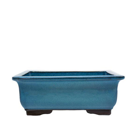 10" Yixing Blue Flecked Glazed Rectangular Pot