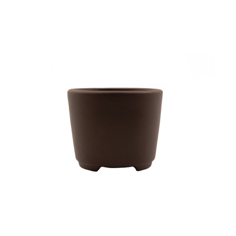 3.75" Yixing Brown Minimalist Round Pot