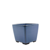 3.4" Tokoname Blue Square Glazed Pot