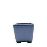 3.4" Tokoname Blue Square Glazed Pot