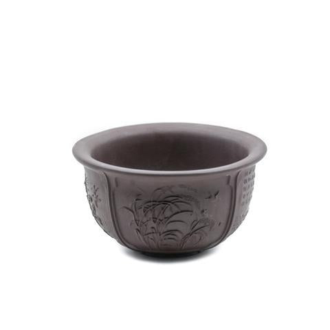 3.5" Yixing Dark Brown Inscribed Shohin Pot