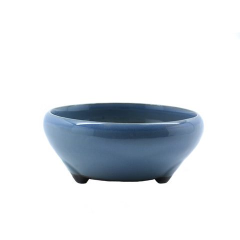5" Tokoname Blue Round Glazed Pot