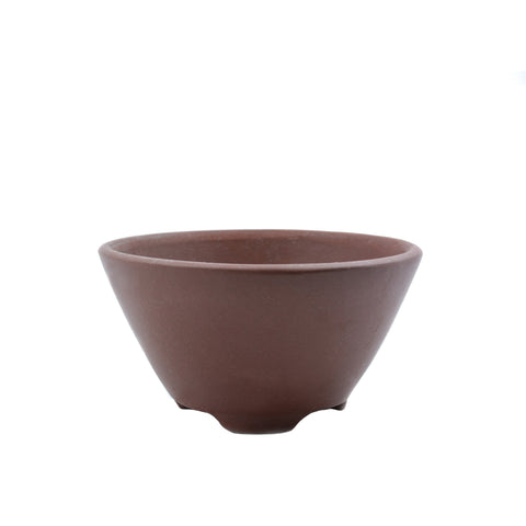 4.25" Yixing Brown Minimalist Round Pot