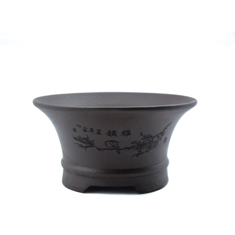 5.5" Yixing Etched Round Cascade Pot