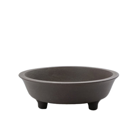 6.25" Yixing Minimalist Brown Round Pot With Feet