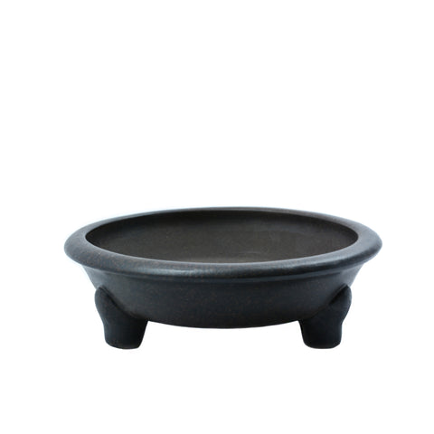 6" Yixing Dark Brown Flecked Dish Pot