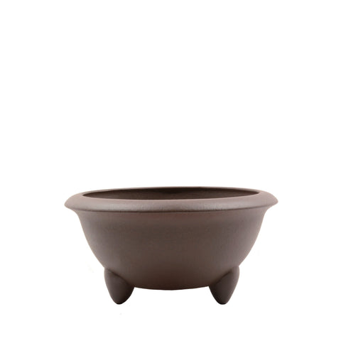 5" Yixing Brown Three Footed Round Pot