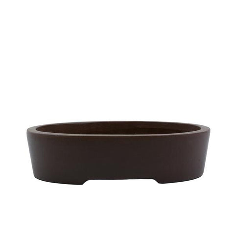 6" Yixing Brown Minimalist Oval Pot