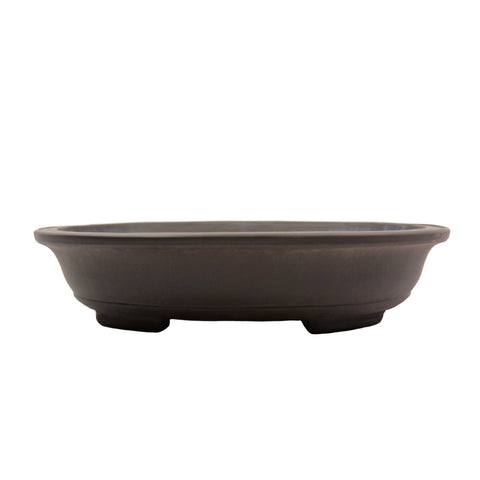 13.4" Yixing Modern Brown Oval Footed Pot
