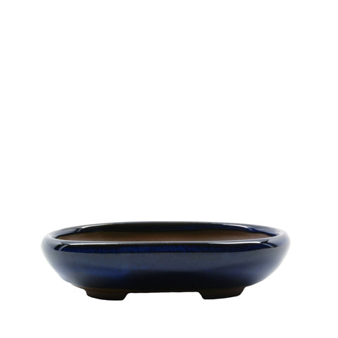 4.25" Tokoname Dark Blue Oval Pot