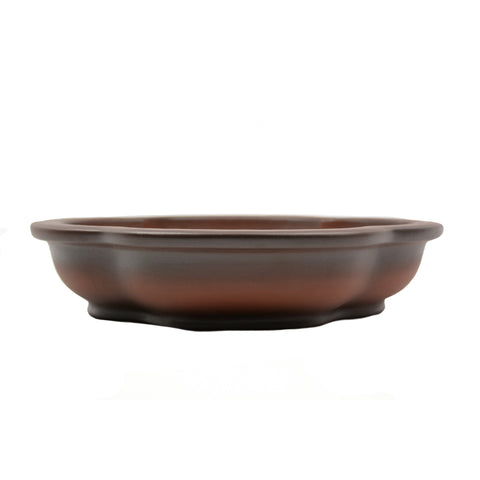 12.6" Yixing Brown Two-Tone Lotus Pot