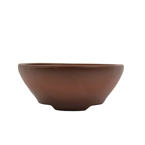 10.5" Yixing Brown Two-Tone Minimalist Round Pot